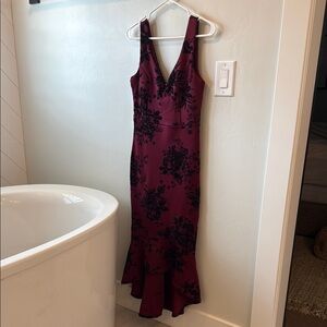 Trixxi Red Sleeveless V-Neck Sheath Maxi Dress